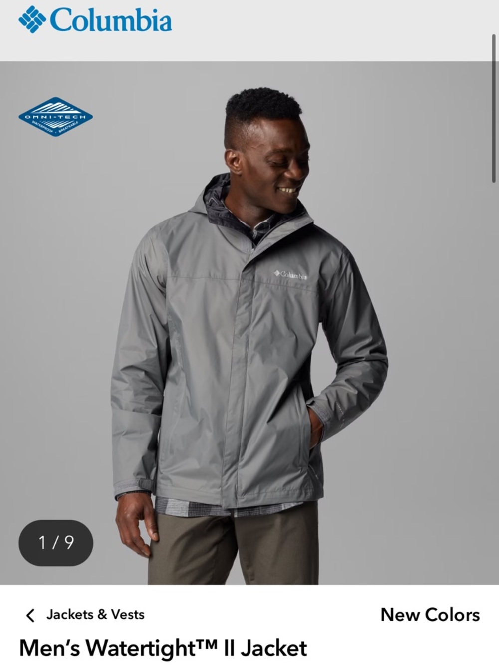 NWT Columbia Men's Watertight II Jacket - GRAPHITE